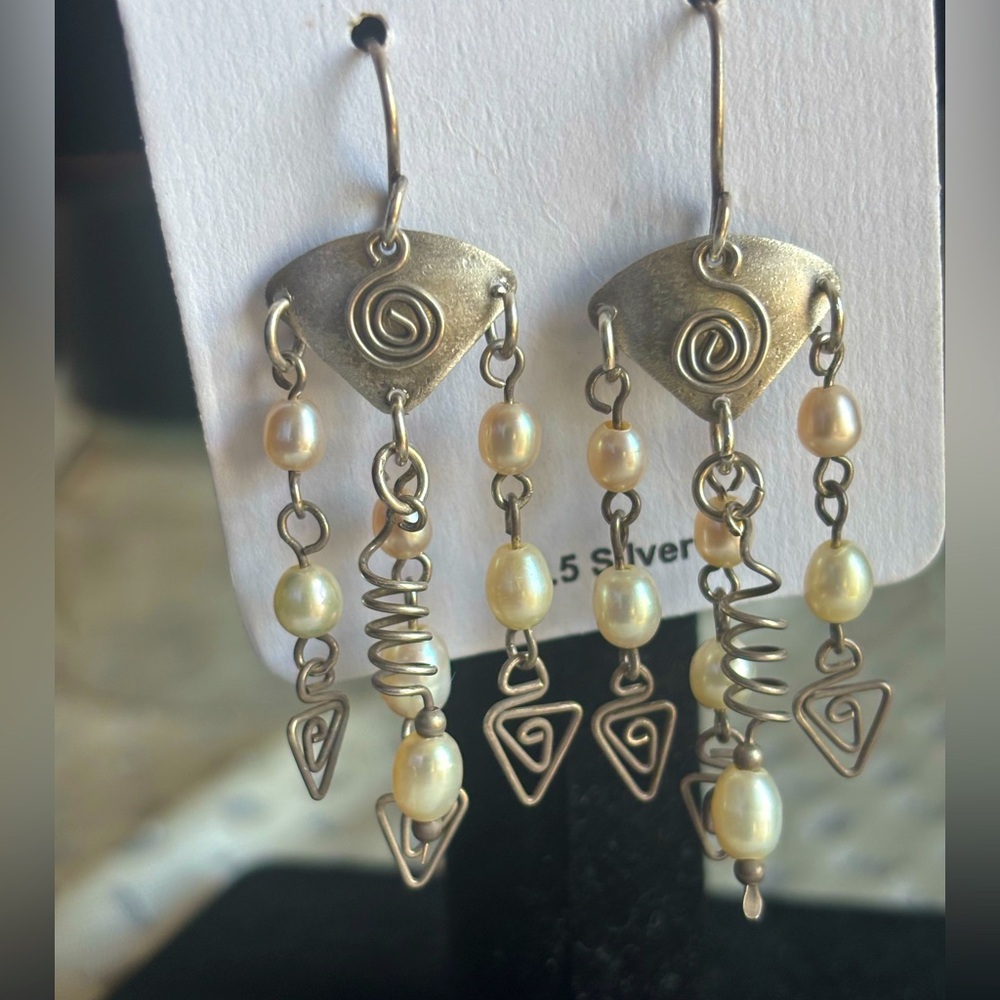 Freshwater Pearl and Sterling Silver earrings